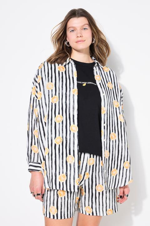 Produktbild Studio Untold Streifenbluse Musselin, oversized, Fruitprint auf Streifen (46, 48)