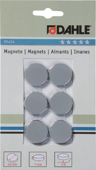 Produktbild Dahle Magnet D24mm grau (6x)