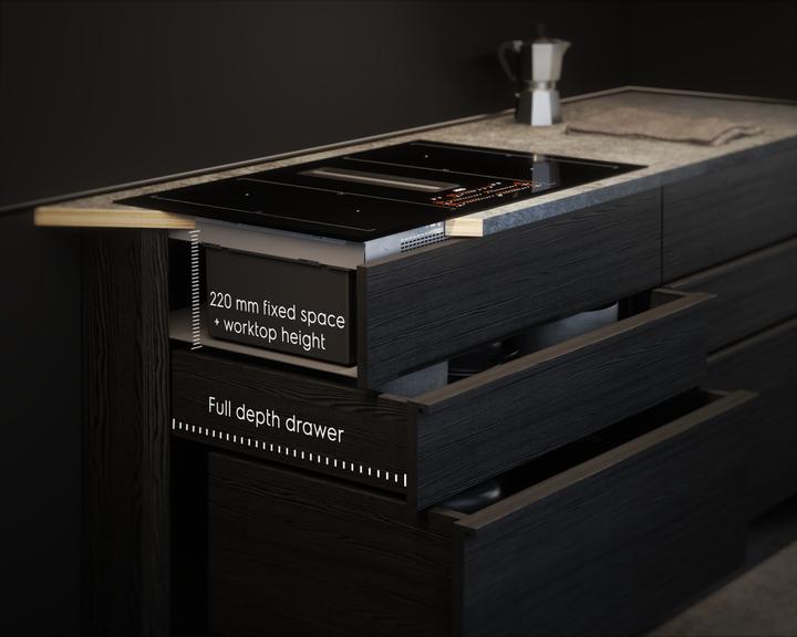 Actual product image AEG COLI84FHXB Self-contained hob with integrated extractor hood / Series 6000 Bridge XT / 80cm /