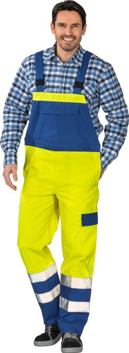 Produktbild Planam unisex Warnschutz-Latzhose MAJOR PROTECT warngelb, kornblau Grösse 64 (64, 64)