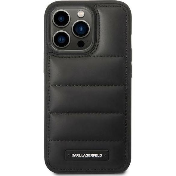 Thumbnail - Karl Lagerfeld iPhone 14 Pro Quilted Puffy Metal Logo Case (Apple iPhone 14 Pro), Smartphone Hülle, Schwarz