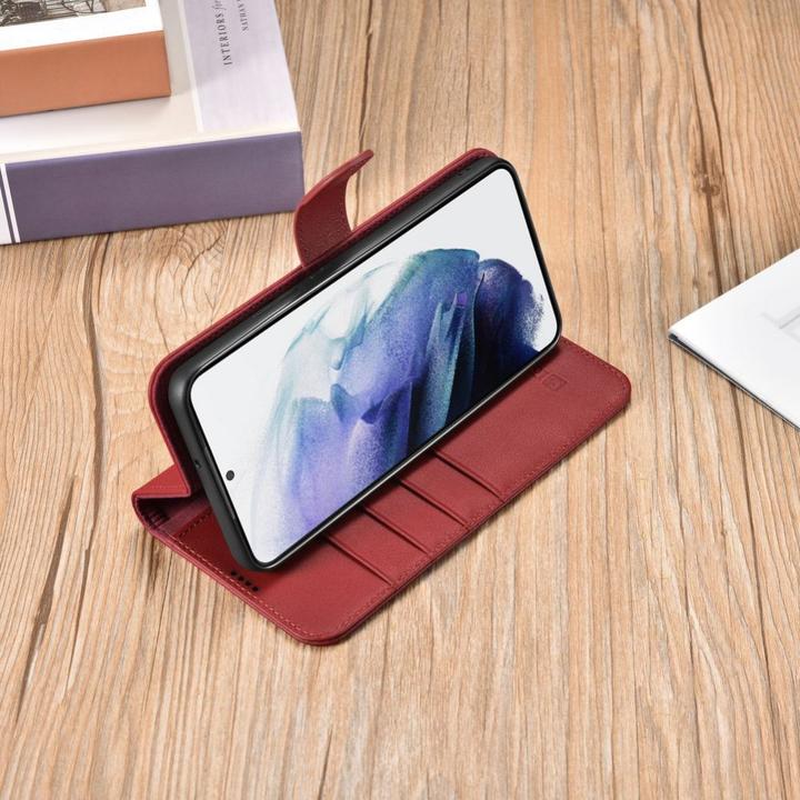 Produktbild iCarer Haitang Leather Wallet Case Leather Case for Samsung Galaxy S22 + (S22 Plus) Wallet Case Red (Samsung Galaxy S22+)