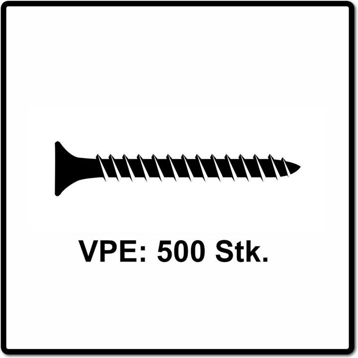 Produktbild Fischer Power-Fast II FPF II Spanplattenschraube 5,0x60 mm 500 Stück ( 670361 ) Senkkopf mit Torx (500 Schrauben pro Stück)