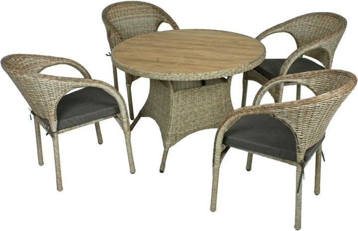 Produktbild Garden Pleasure Gartentisch Arezzo rund Teak-Look (100 cm)