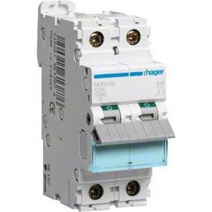 Hager, Schutzschalter, HAG NCN520 LS-Schalter 1P+N 10kA C-20A 2M