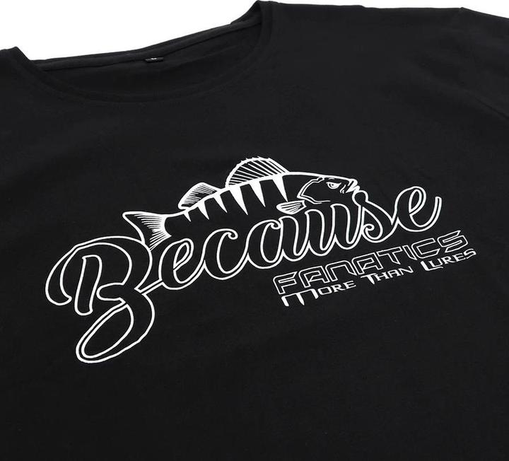 Actual product image Stucki Fishing T-Shirt Because Fanatics, Schwarz (S)