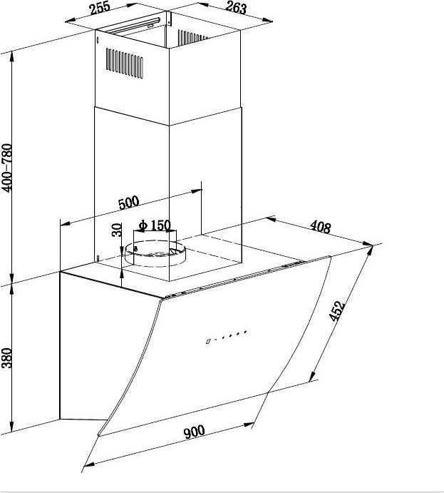 Produktbild Avetoe 858 - Dunstabzugshaube Kopffreihaube weiss 90cm