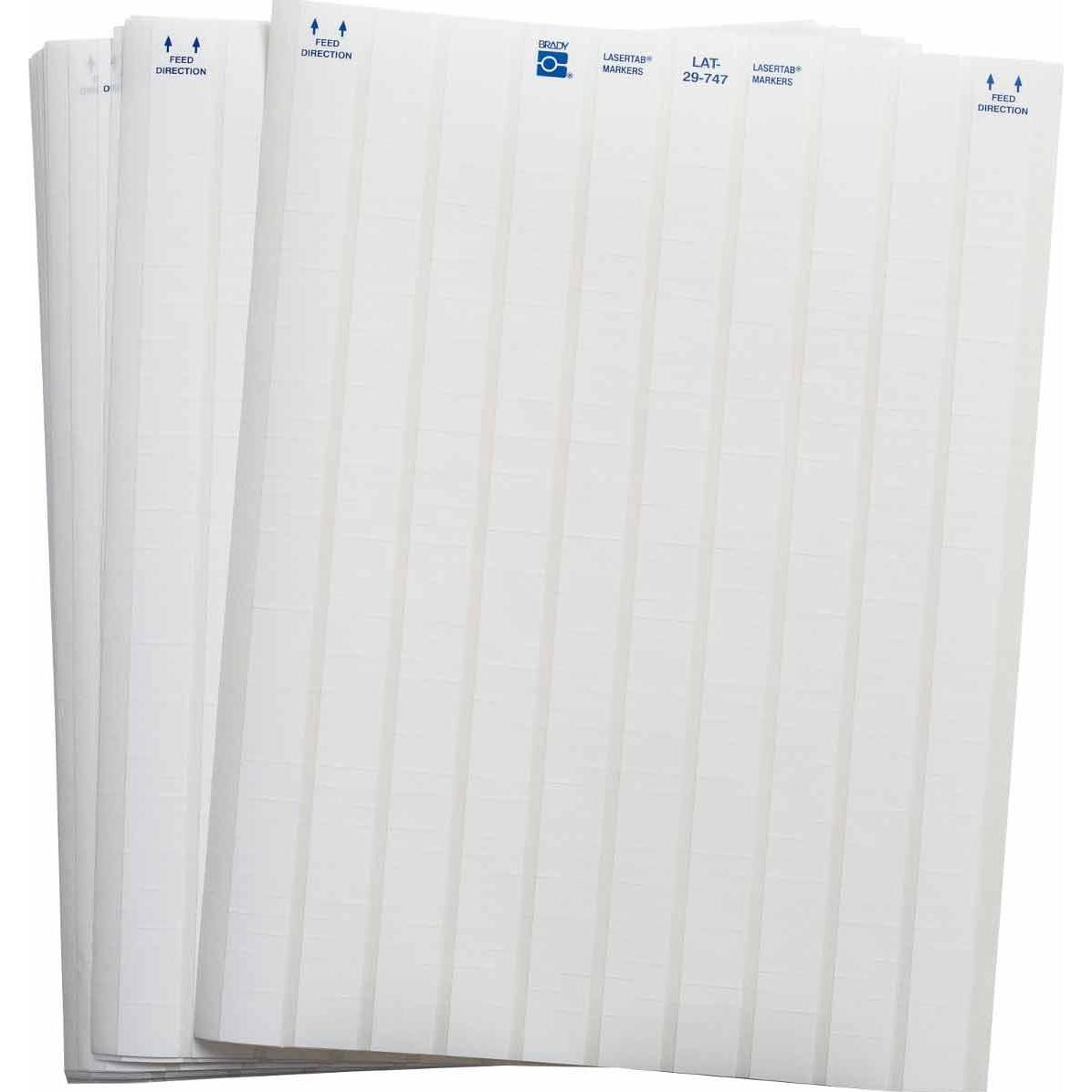 Brady LAT-29-747-10, Polyester, matt, Weiss, 16.51 x 5.08 mm, dauerhaft klebend, US-Letter, 10-bahn (LAT-29-747-10)