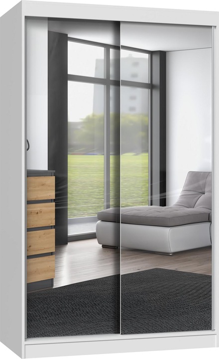 Produktbild Topeshop IGA 120 BIEL A KPL Schlafzimmer-Schrank 7 Regale 2 Tür(en) Weiss Garderobe (120 x 61 x 200 cm)
