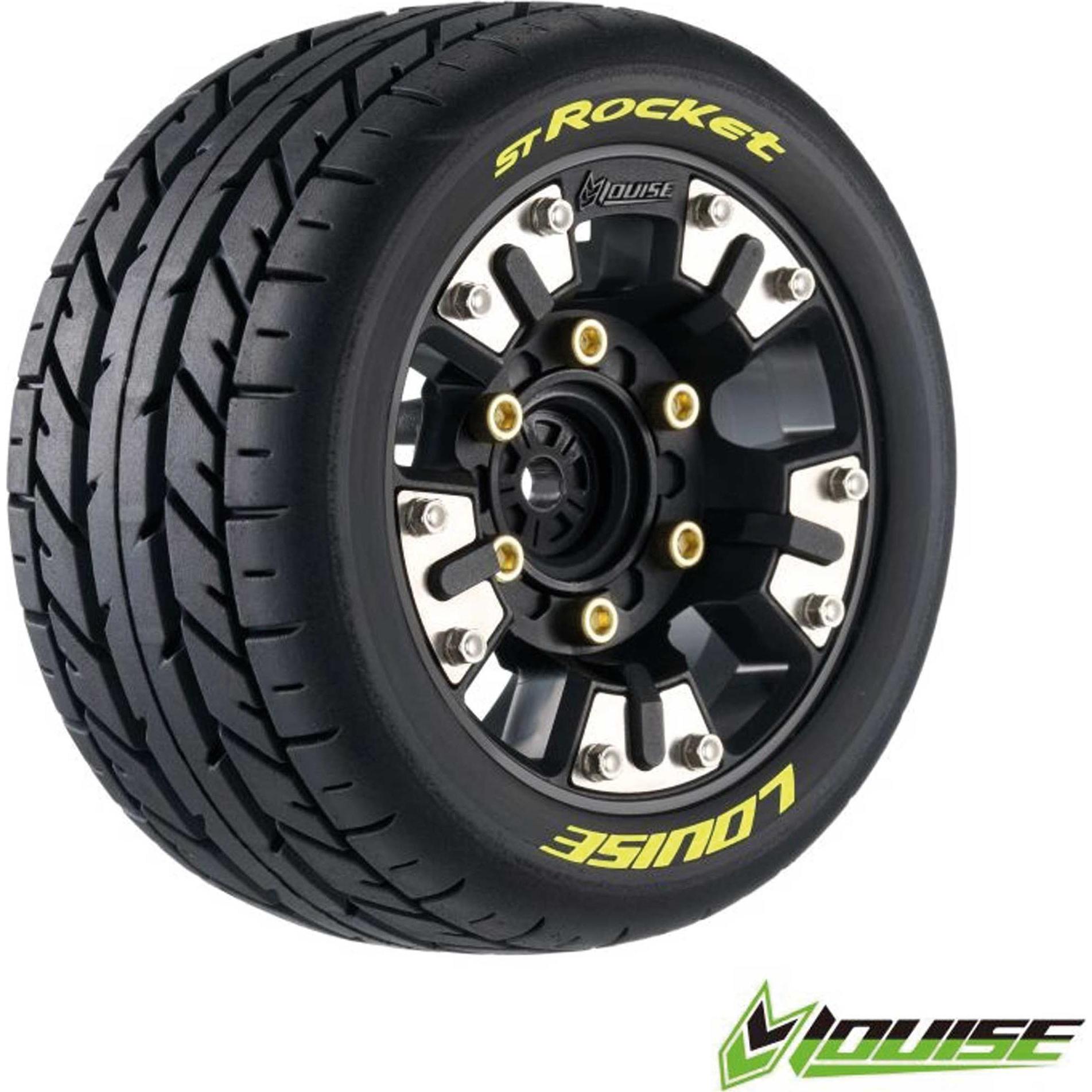 Louise ST-Rocket auf Felge schwarz 12mm Removable Hex (0&1/2) (2) TRX Mini-MAXX / XRT