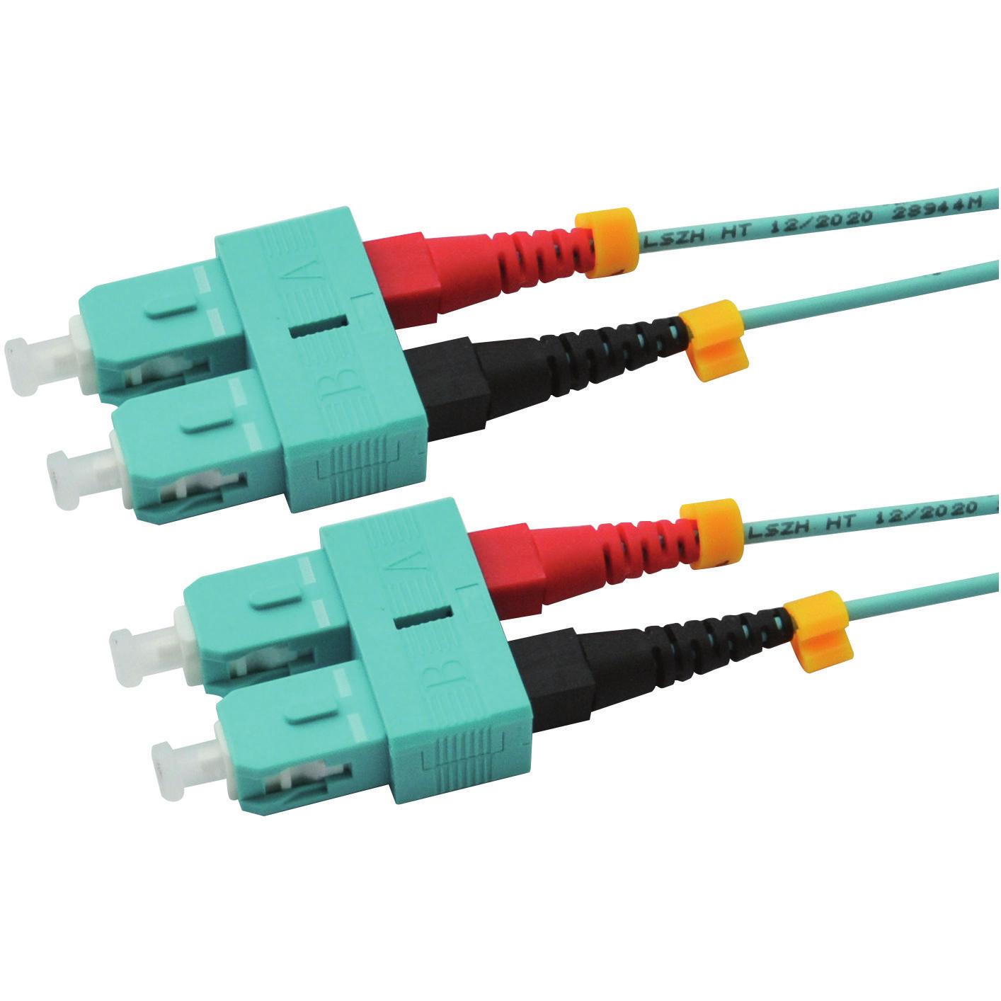 RED 2716-10-0004 LWL-Duplex Patchkabel SC/SC 5m OM3 Aqua (5 m), Netzwerkkabel