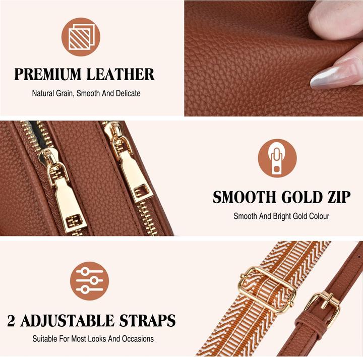 Produktbild Only-Bags.Store Kleine Umhängetasche Elegante Umhängetasche mit 2 abnehmbaren breiten Schulterriemen