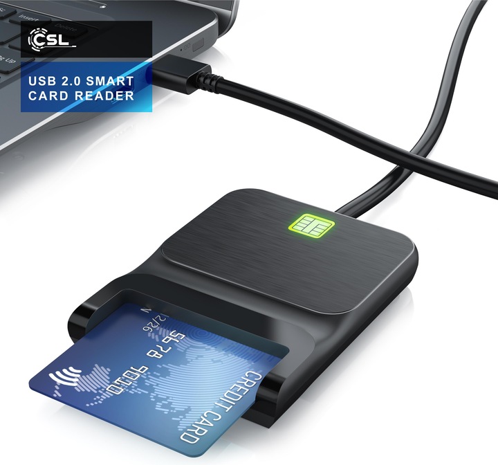 Immagine prodotto CSL Lettore di smart card USB, lettore di SmartCard/SIM, Plug&Play, compatibile con Mac OS X e Windows (USB)
