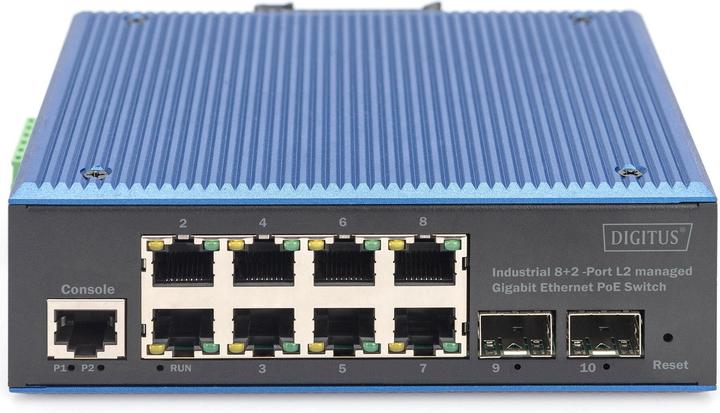 Image du produit Digitus Commutateur PoE industriel Gigabit Ethernet L2 Managed 8+2 ports (8 ports)