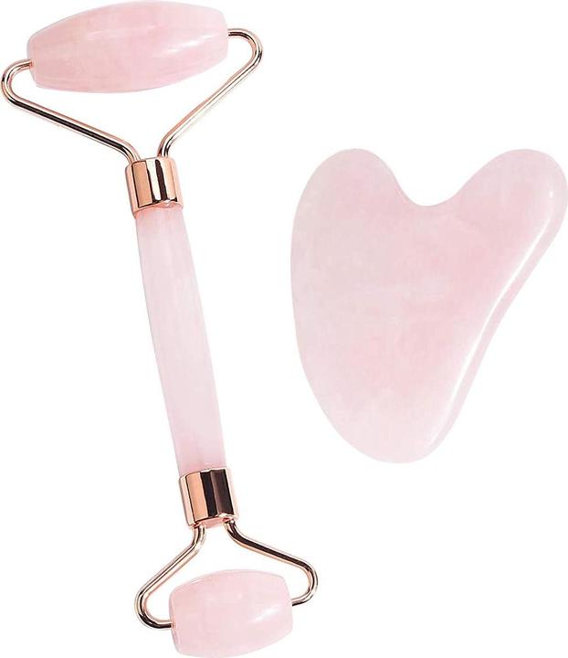 Immagine prodotto JTI Rullo per il viso e pietra Gua Sha - quarzo rosa naturale