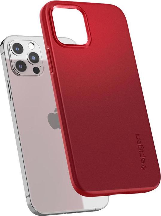 Produktbild Spigen Thin Fit Handy-Schutzhülle 15,5 cm (6.1" ) Cover Rot (Apple iPhone 12 Pro, Apple iPhone 12)