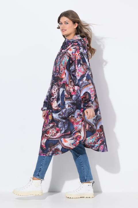 Actual product image Laurasøn Functional Unisex Hooded Rain Cape With Print (One size)