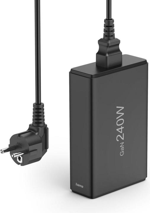 Produktbild Hama Ladestation 5 Ports, GaN, Schnellladegerät, 4xUSB-C, 1xUSB-A, PD, 240 W, SW (240 W, 5 Ports)