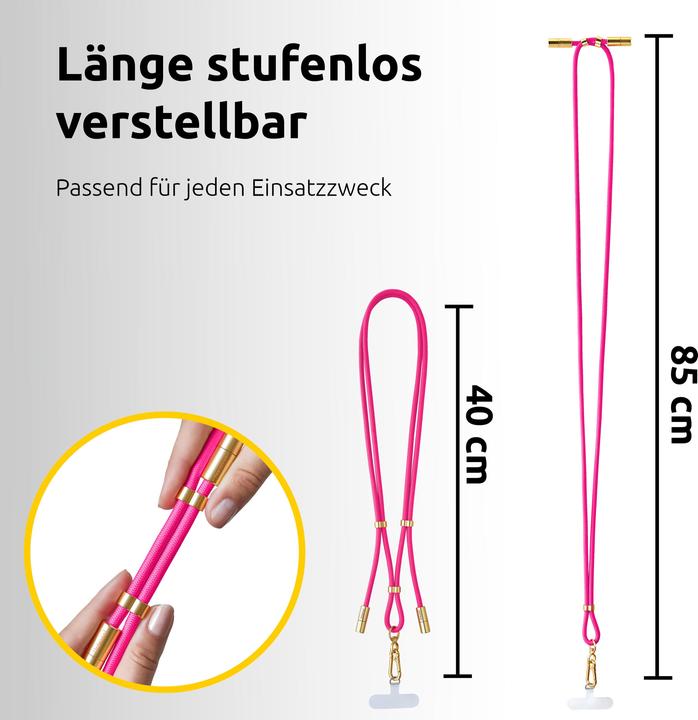 Produktbild Intenso Handykette als Lade- + Datenkabel USB-C bis 1,65m neon pink (1.65 m, USB 2.0, 60 W)