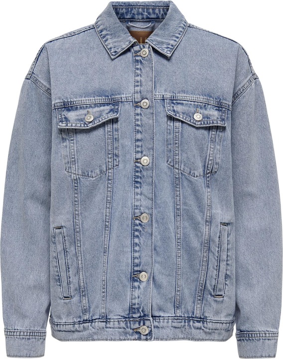 Only Kapuze mit Kordelzug Ärmelbündchen mit Knopf Tief angesetzte Schulter Jacke Jeansjacke