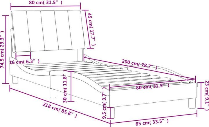 Immagine prodotto vidaXL Bettgestell (80 x 200 cm)