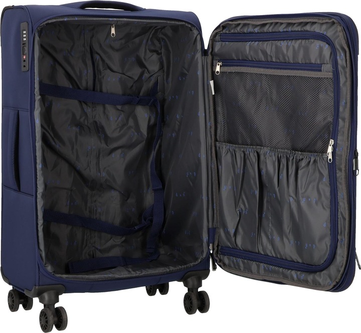 Immagine prodotto D&N Travel Line 9504 Set di valigie a 4 ruote, 3 pezzi con ripiegamento elastico (204 l, XL (da 115l))