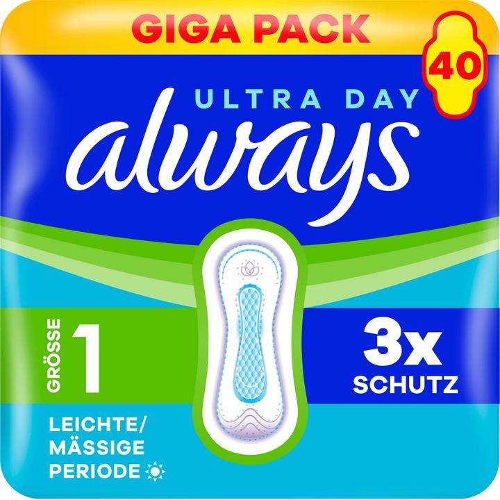 Actual product image Always Ultra Binde - Grösse 1 - Normal Gigapack 40 Damenbinde 40 Stück (40x)