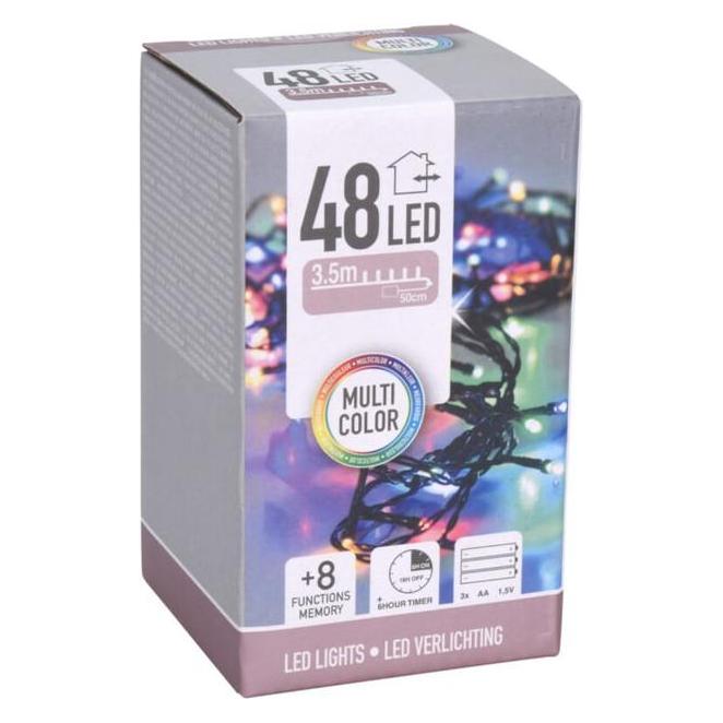 BigBuy, Feeënlichtjes, 48 Led Sprookjeslampjes - Ca. 3, 6 M - Kleurrijk (3.60 m)