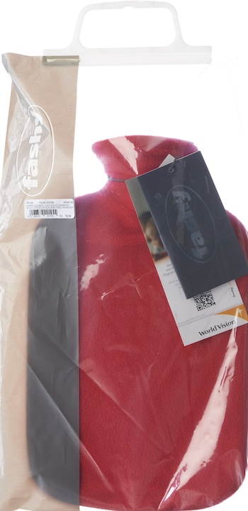 Actual product image Fashy Hot water bottle thermoplastic with fleece cover 2l cranberry (2 l)