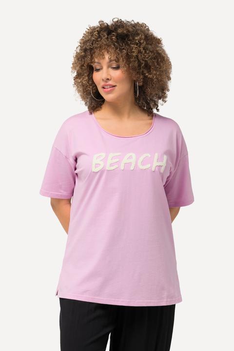 Produktbild Ulla Popken T-Shirt, Frottee-Schriftzug, Oversized, Rundhals, Halbarm (42, 44)