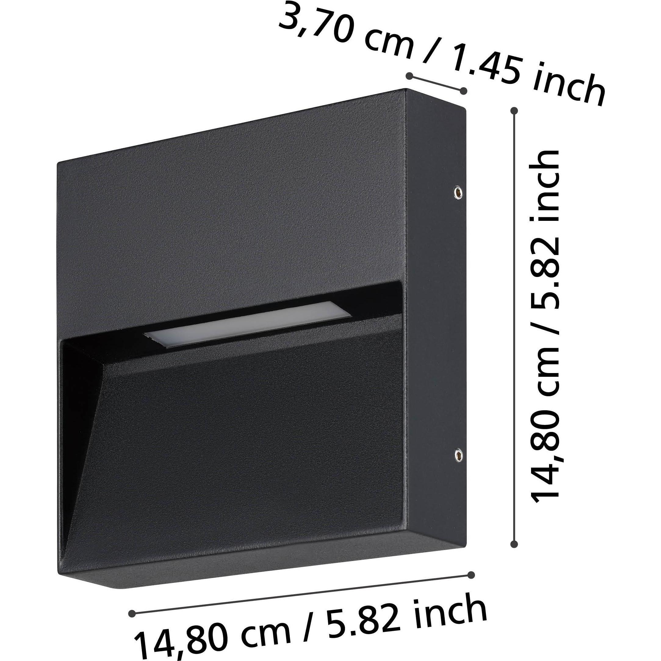 Thumbnail - EGLO, Gartenbeleuchtung, 900889 MARUGGIO LED Aussen-Wand-/Deckenleuchte 4,8W 15cm Schwarz Steuerbare Lichtfarbe IP65 (52...