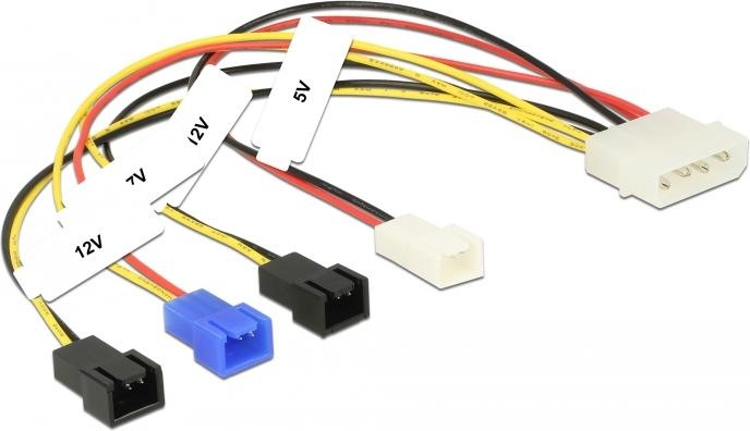 Produktbild Delock Kabel Stromversorgung Molex 4 Pin Stecker > Pin Lüfter /