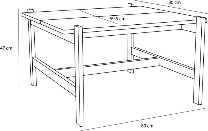 Image du produit Hübsch Table basse Dash Naturelle (80 x 80 x 47 cm)
