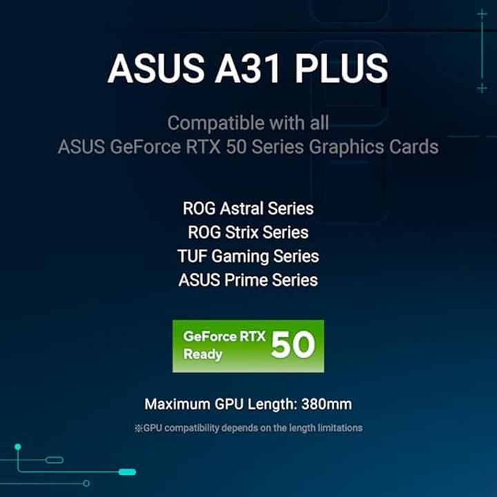 Actual product image ASUS A31 Plus Tg Argb Black (ATX, Mini-ITX, mATX)