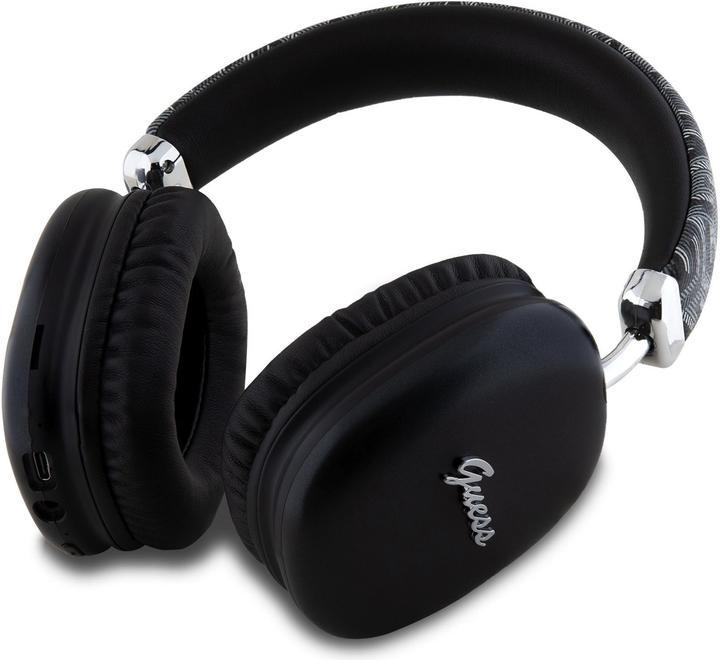 Actual product image Guess słuchawki nauszne Bluetooth GUBHK1GCTCSK czarny/black Gcube Metallic Script Logo (8 h, Wireless)