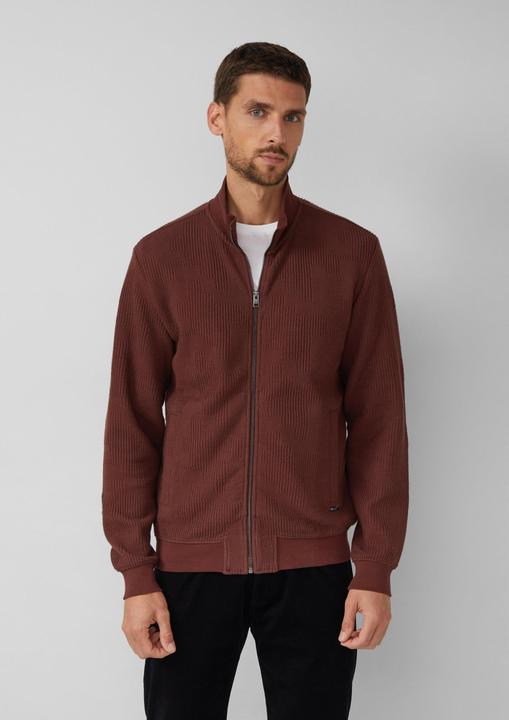 Produktbild s.Oliver Sweatshirt Jacke Strukturierte Sweatshirtjacke mit Stehkragen (M)