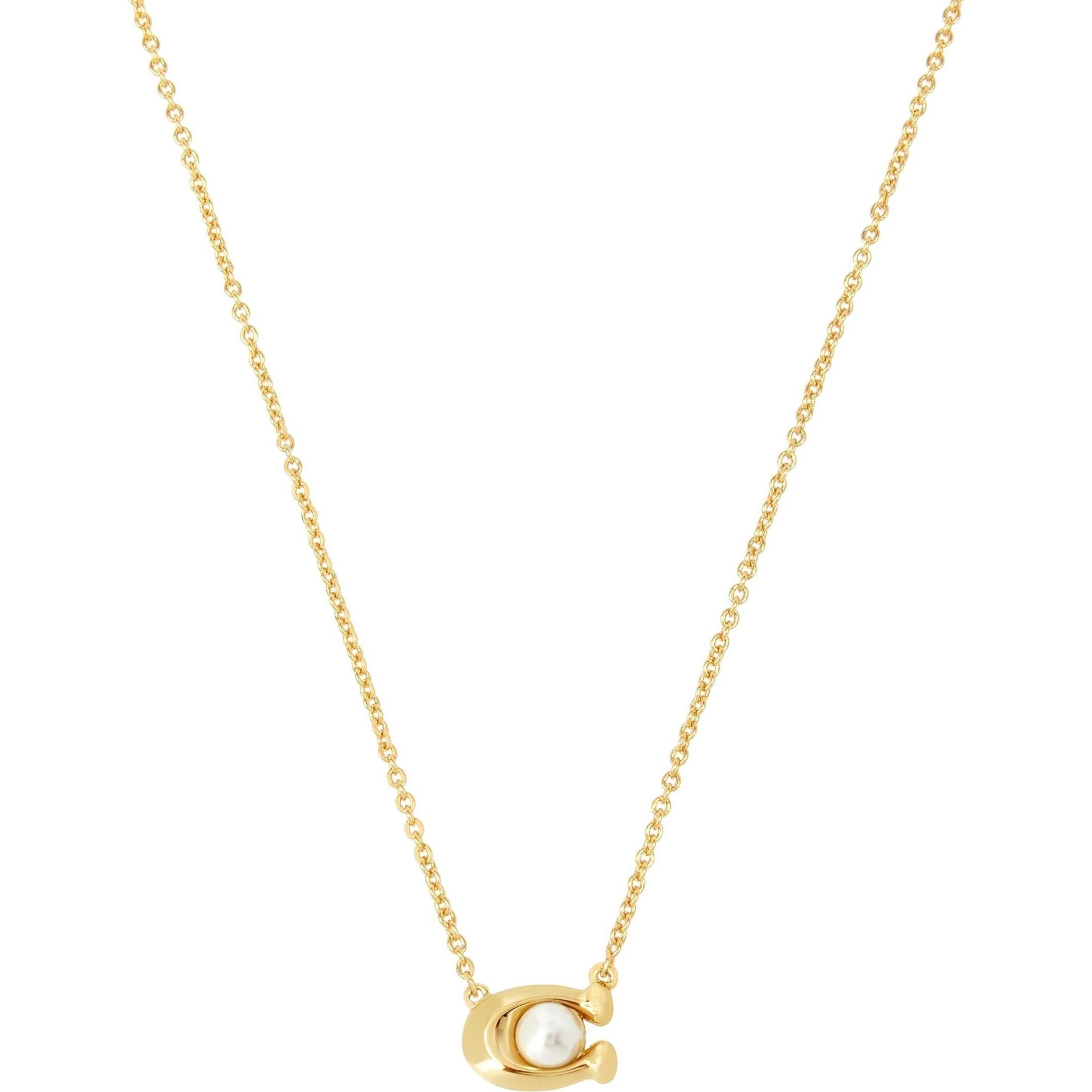 Coach, Collana, - Fashion gold plated necklace with artificial pearl 37341916GLD100