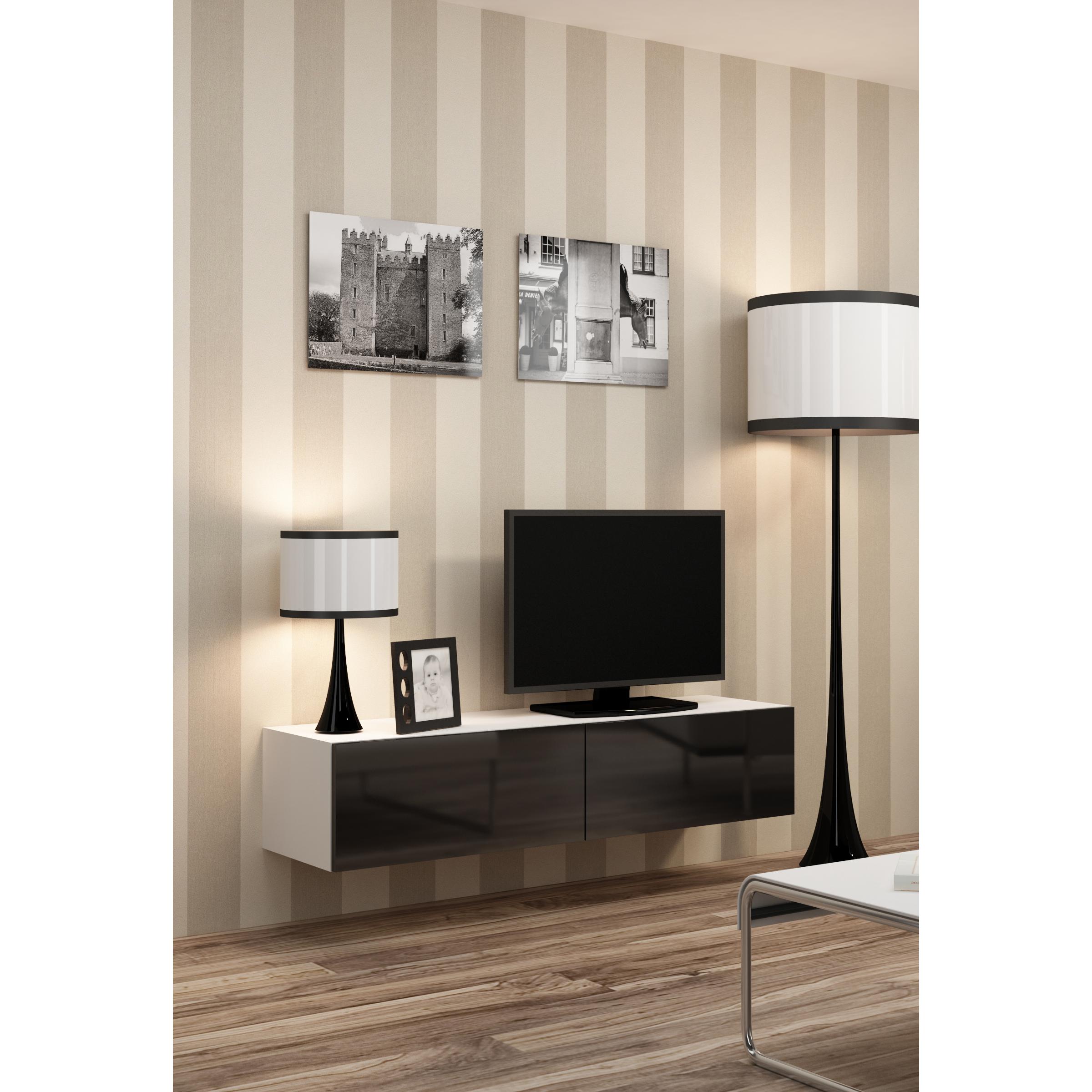 Cama, TV Möbel, RTV VIGO140 b/c TV-Ständer & Entertainment-Center (140 x 30 x 40 cm)