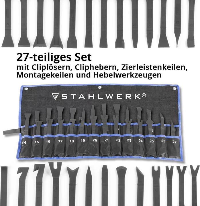 Produktbild Stahlwerk Demontage-Werkzeug-Set 27-teilig Ausbauwerkzeug Cliplöser Clipheber