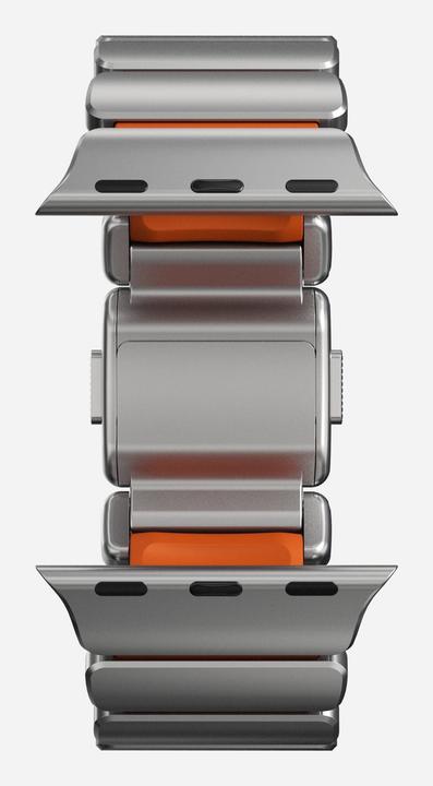 Productafbeelding Nomad Spartan Band Natural Titanium Ultra Orange 49mm (FKM, Titanium, Titanium)