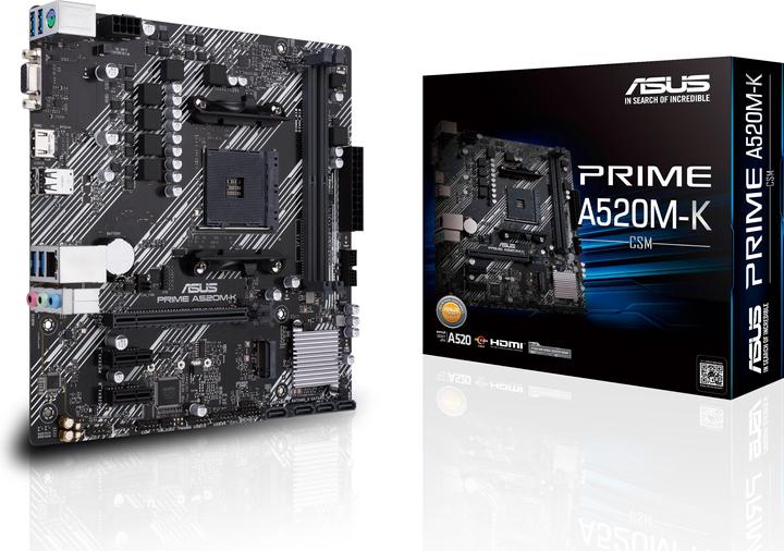 Productafbeelding ASUS Prime A520M-K (AM4, AMD A520, mATX)
