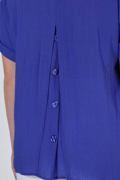 Actual product image Ulla Popken Button Accent Back Short Sleeve Blouse (54)