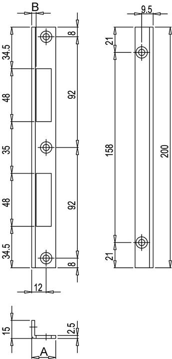 Actual product image MSL Striking plates 1870 (Door plate set)