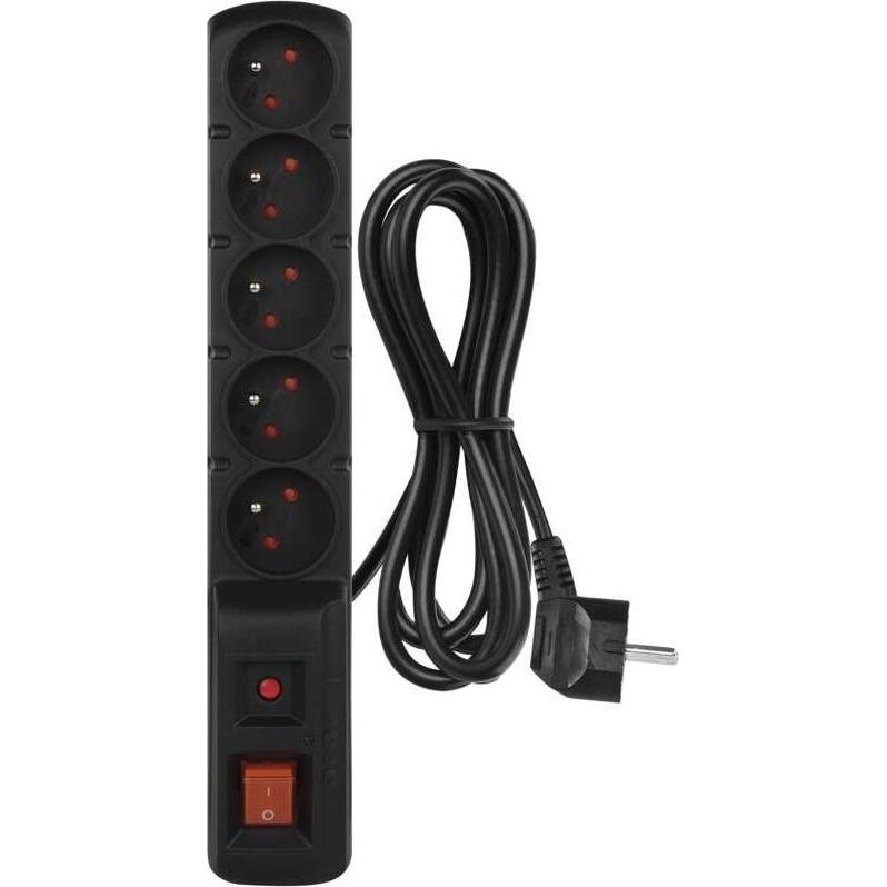 Thumbnail - Emos, Steckdosenleiste, 1909050153 surge protector Black 5 AC outlet(s) (5 x, CEE 7/5, 1.50 m)