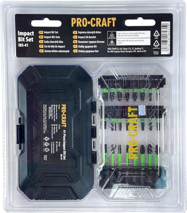 Produktbild Procraft IBS-41 Schlagschrauber Bit Set 41 teilig S2 Stahl Phillips / Pozidriv / Torx (Kreuz Phillips PH, Kreuz Pozidriv PZ)