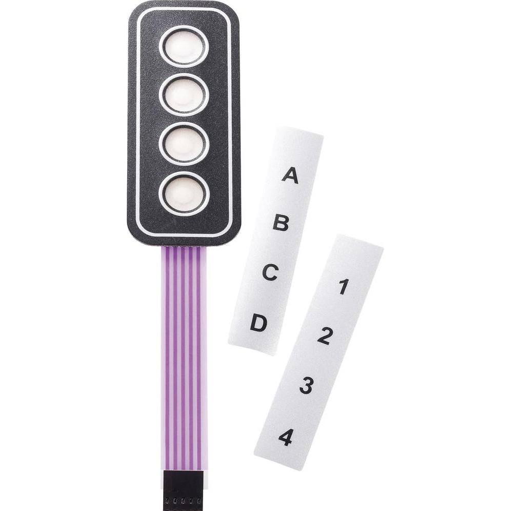 Thumbnail - APEM Tastenfeld 4x1 selbstklebend, Taster + Schalter, Silber