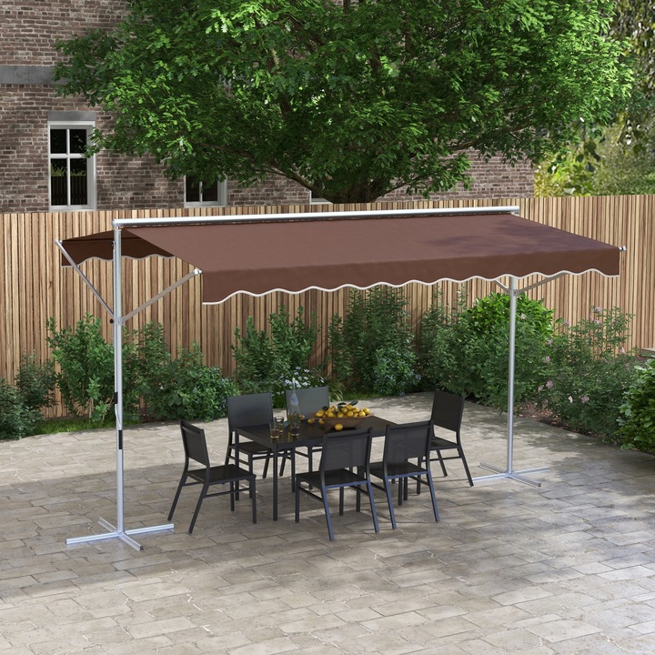 Immagine prodotto Outsunny Tenda da sole a libera installazione con braccio pieghevole a manovella (2.98 m)