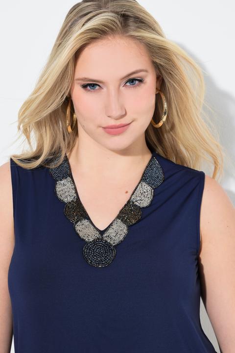 Actual product image Ulla Popken Beaded Neck Tank (46, 48)
