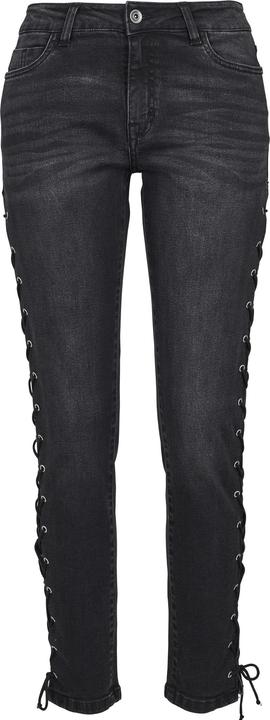Actual product image Urban Classics Ladies Denim Lace Up Skinny Pants