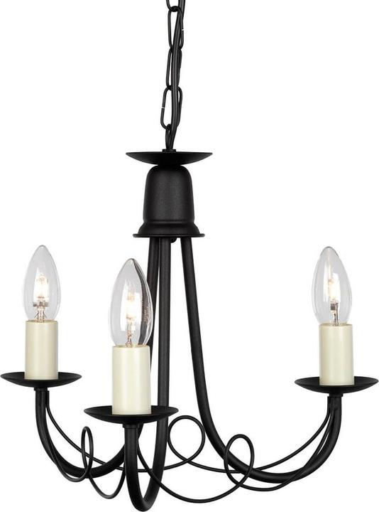 Immagine prodotto Elstead Lighting Lampadario Minster E14 triplo nero, Made in UK (37 cm)